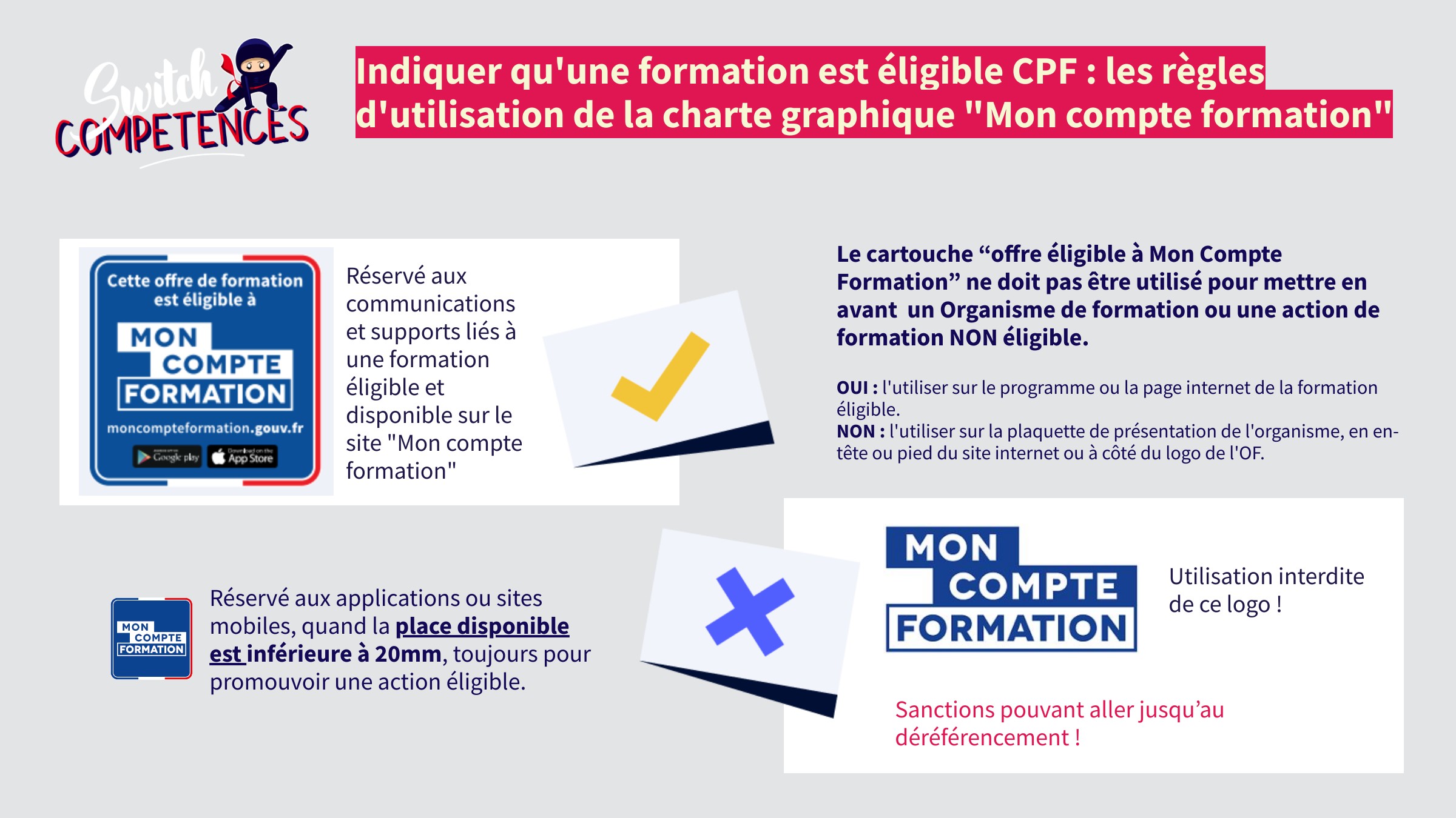 infographie cartouche offre éligible à Mon Compte Formation